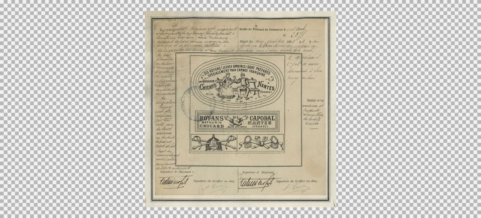 Dépôt de la marque « Royans du caporal » de Mathurin Chicard (sous-marque d’Amieux)
