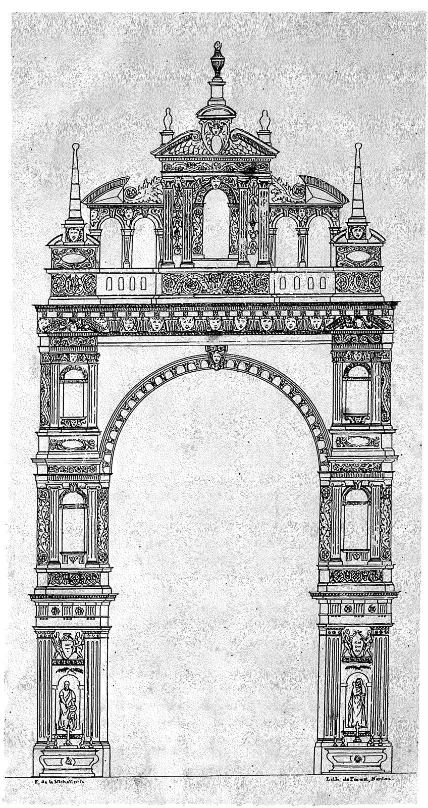 Représentation de la façade du chœur de la cathédrale de Nantes