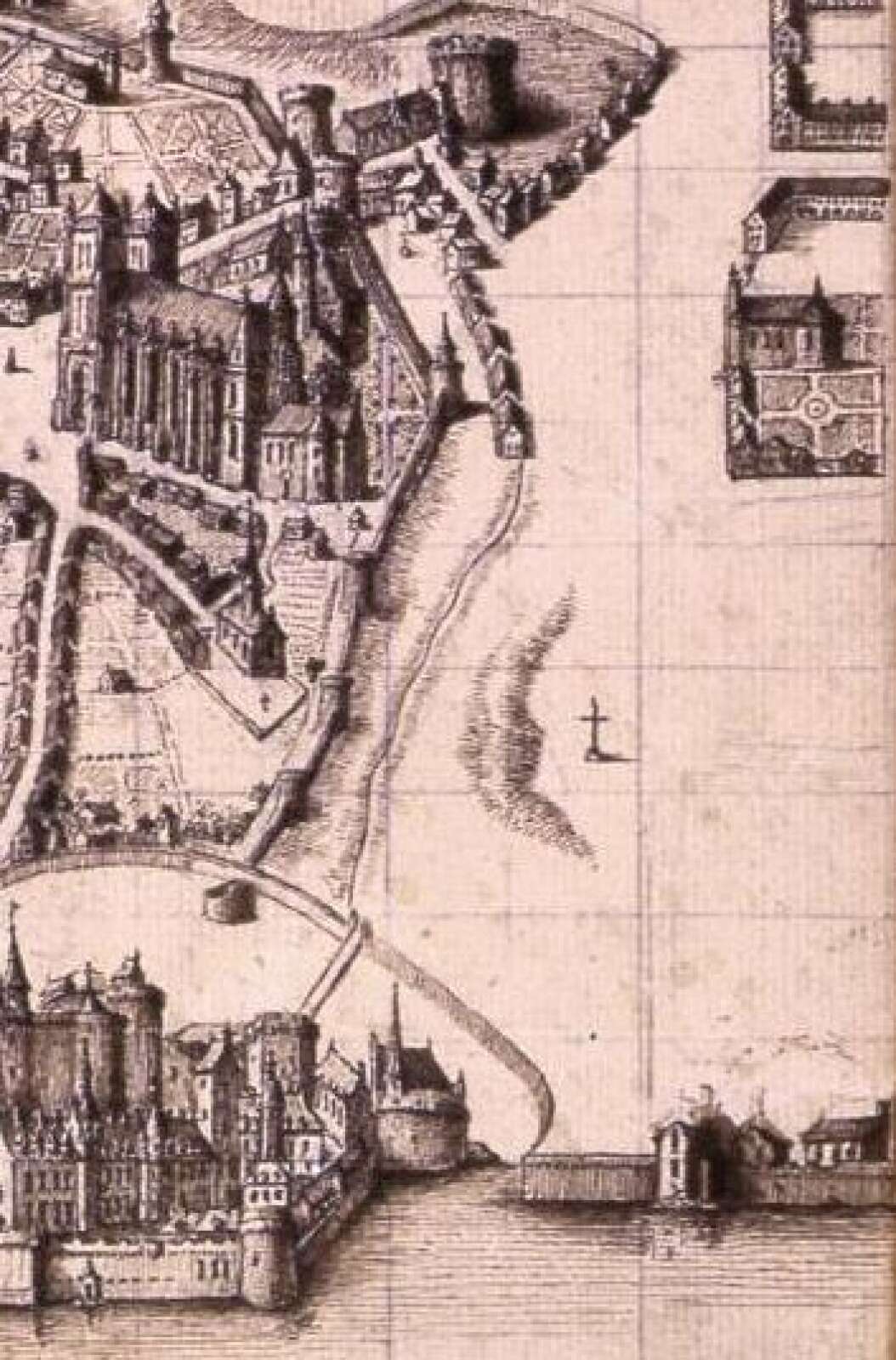 Extrait plan cavalier centré sur la motte Saint-Pierre