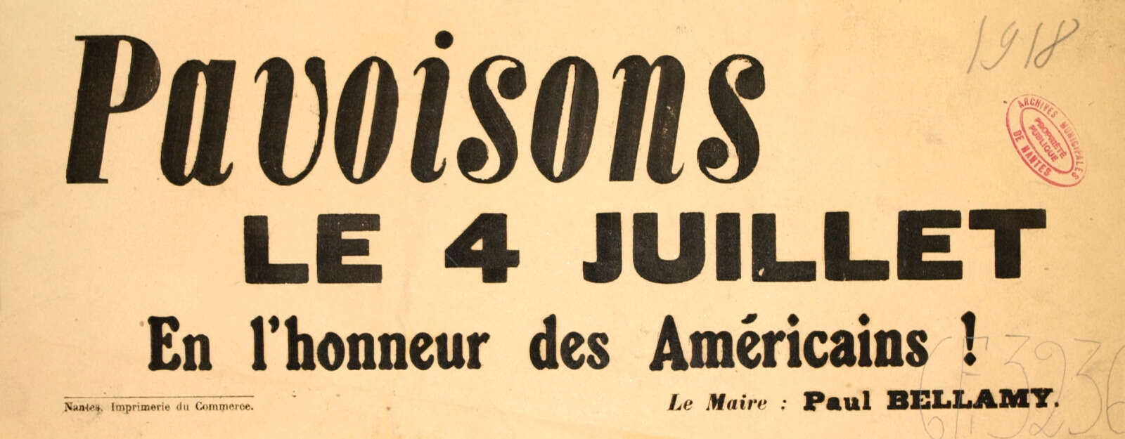 Appel à pavoiser en 1918