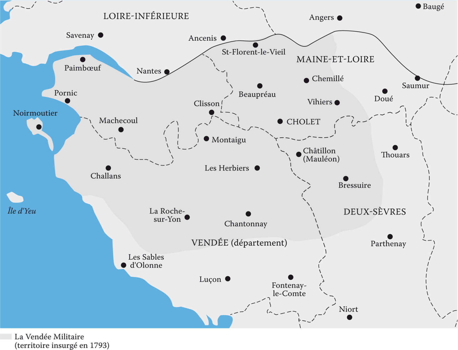 Carte de la « Vendée militaire » en 1793