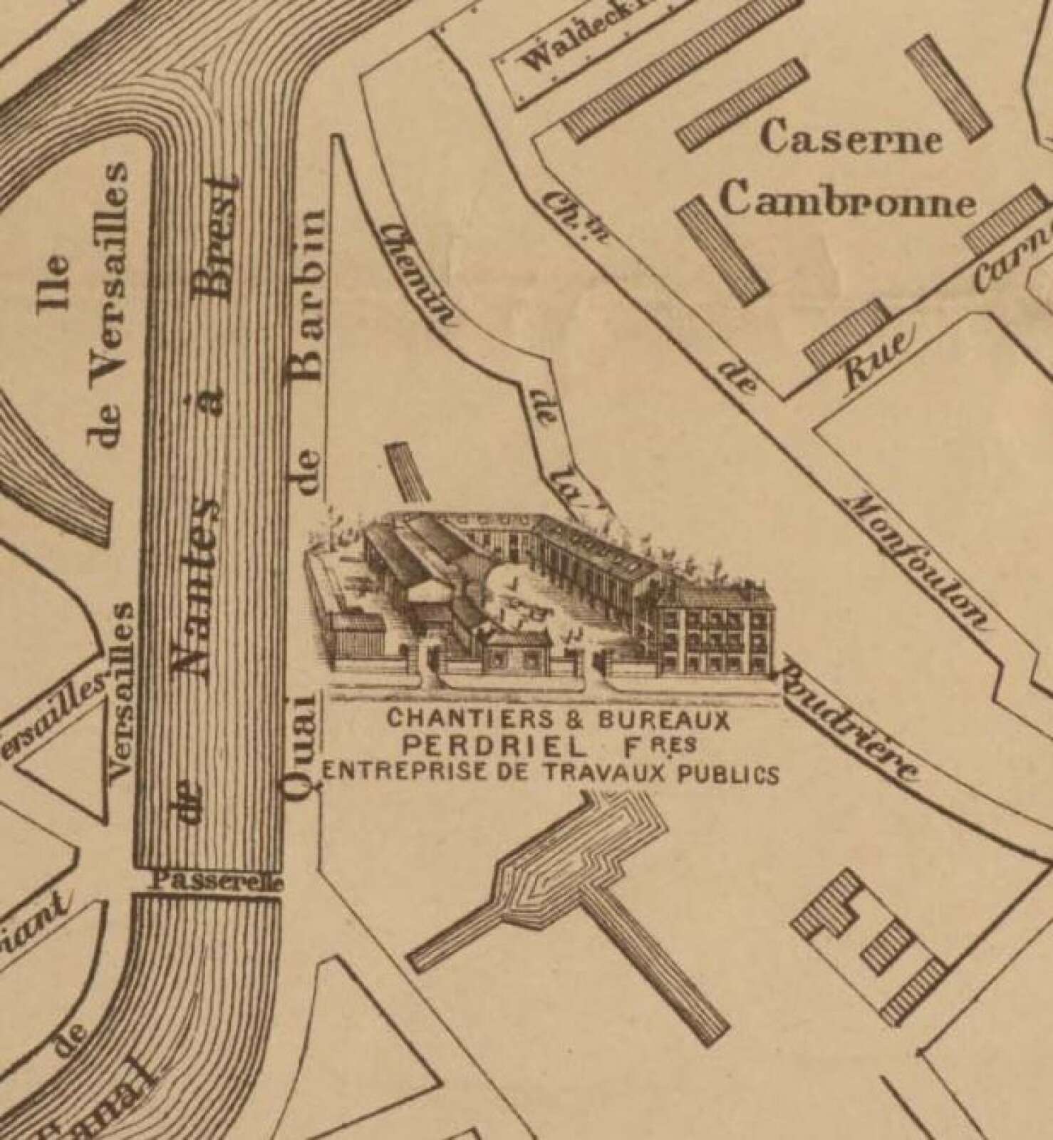Détail du nouveau plan monumental de la ville de Nantes