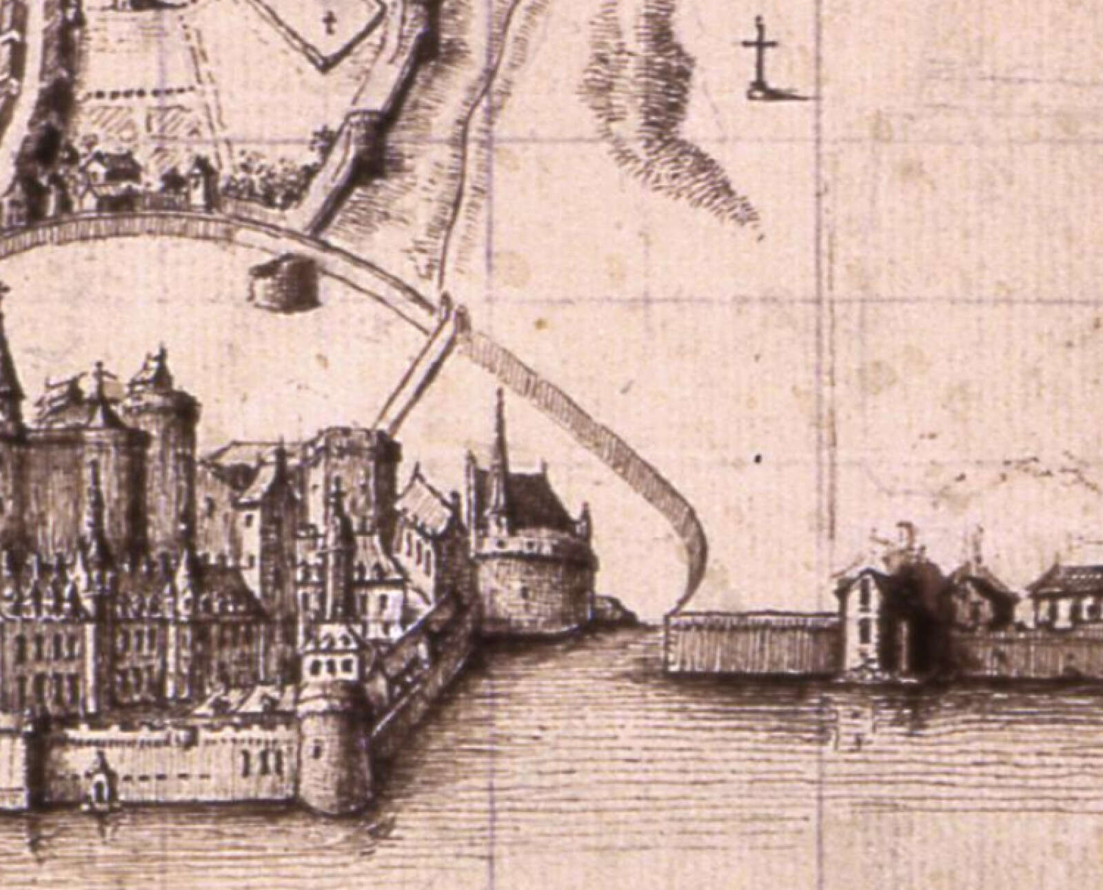 Extrait du plan cavalier de la ville de Nantes