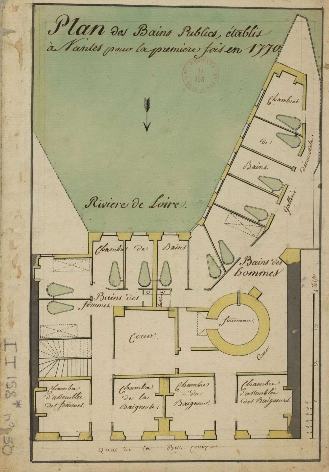 Plan des bains publics pont de Belle-Croix