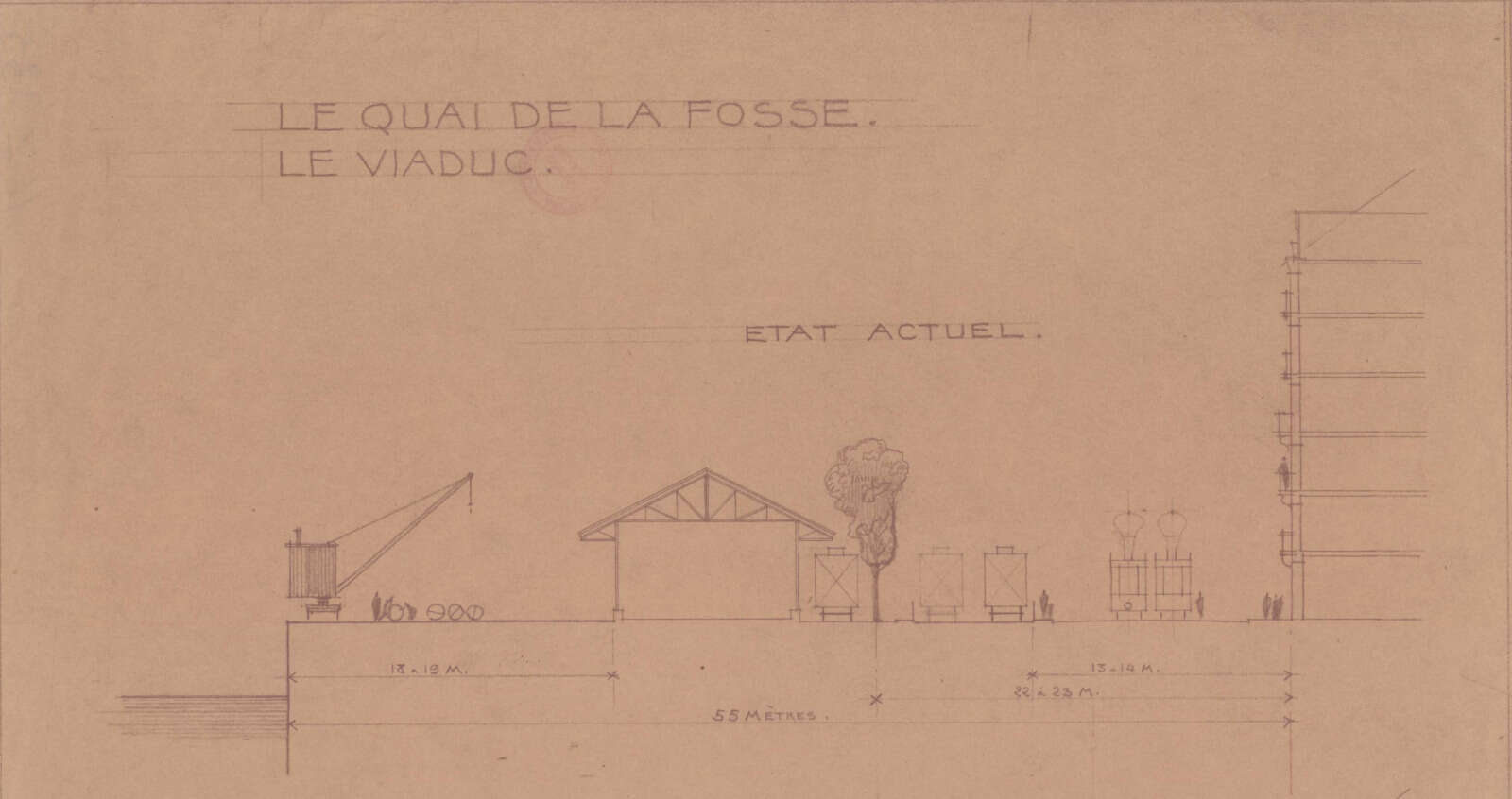 Détail du schéma d'aménagement du viaduc du quai de la Fosse