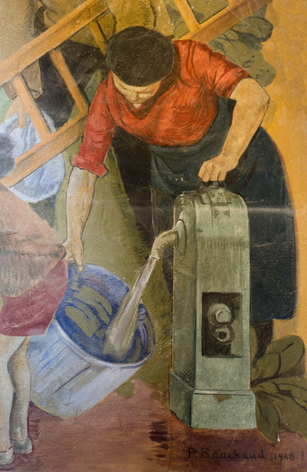 Détail de la fresque murale,  La sanctification du travail