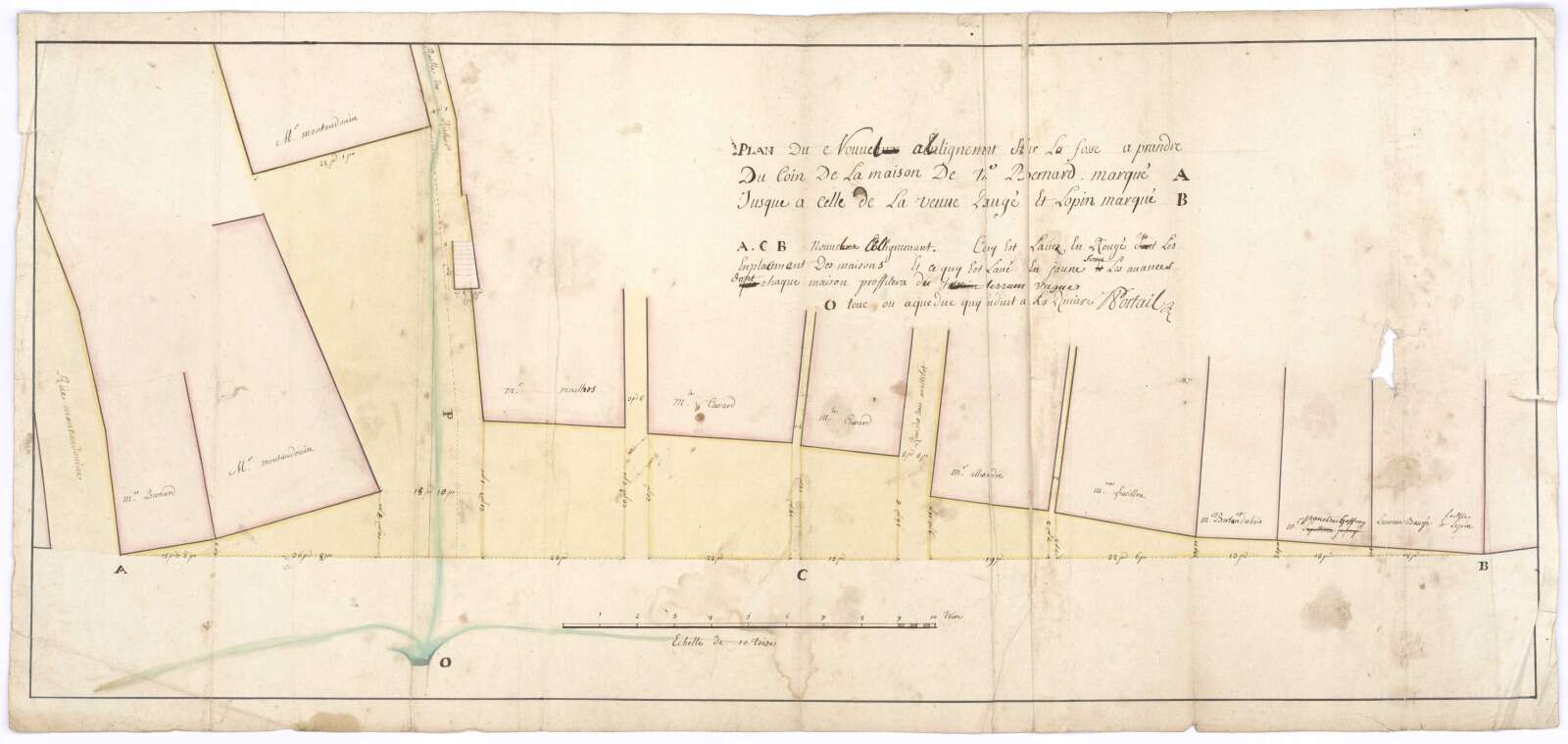 Plan du nouvel alignement de la Fosse