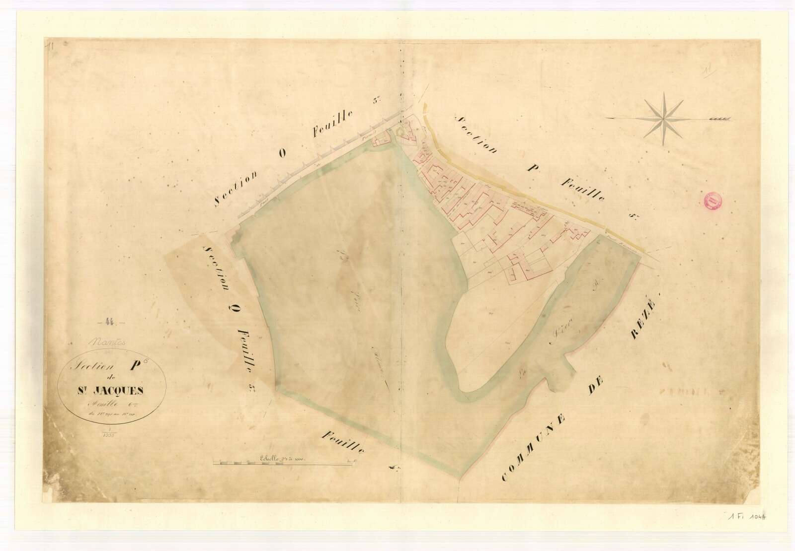 Plan cadastral de la section P., feuille 6, quartier Pirmil