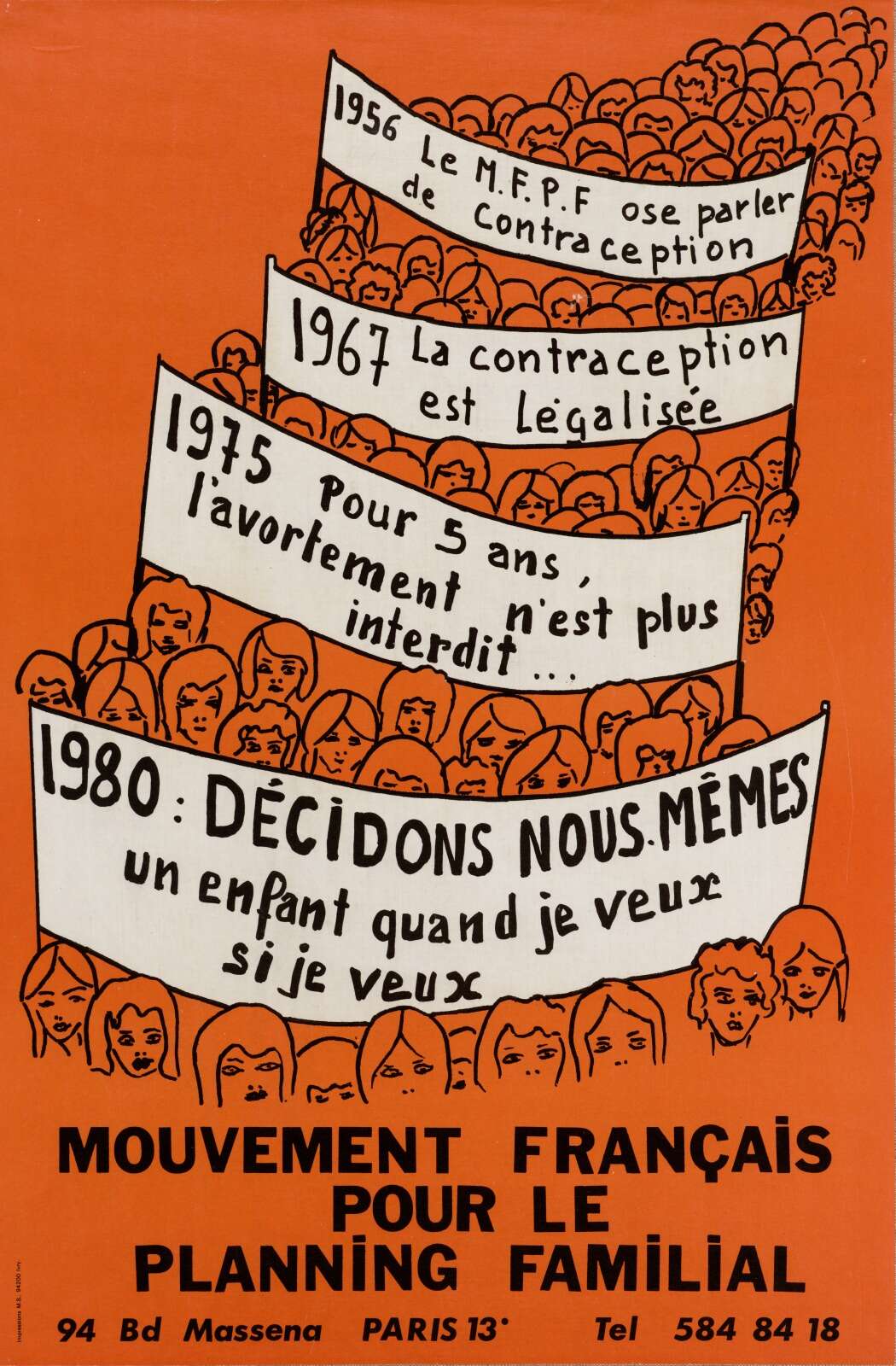 Affiche du MFPF avec les dates clés des combats menés