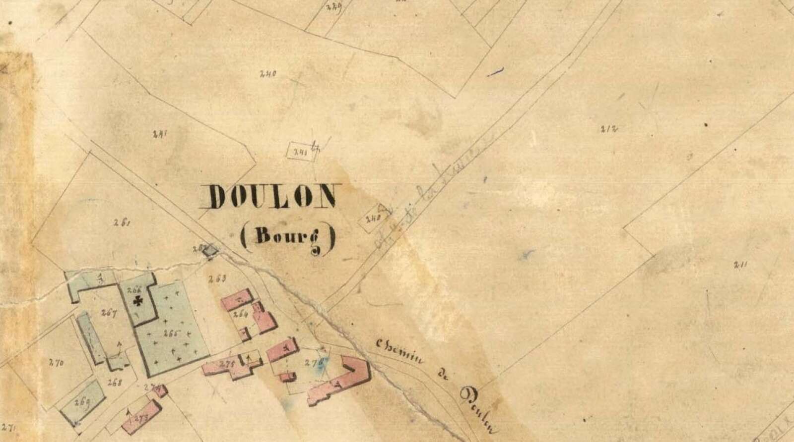 Détail du manoir de Saint-Lô sur le cadastre parcellaire de la commune de Doulon