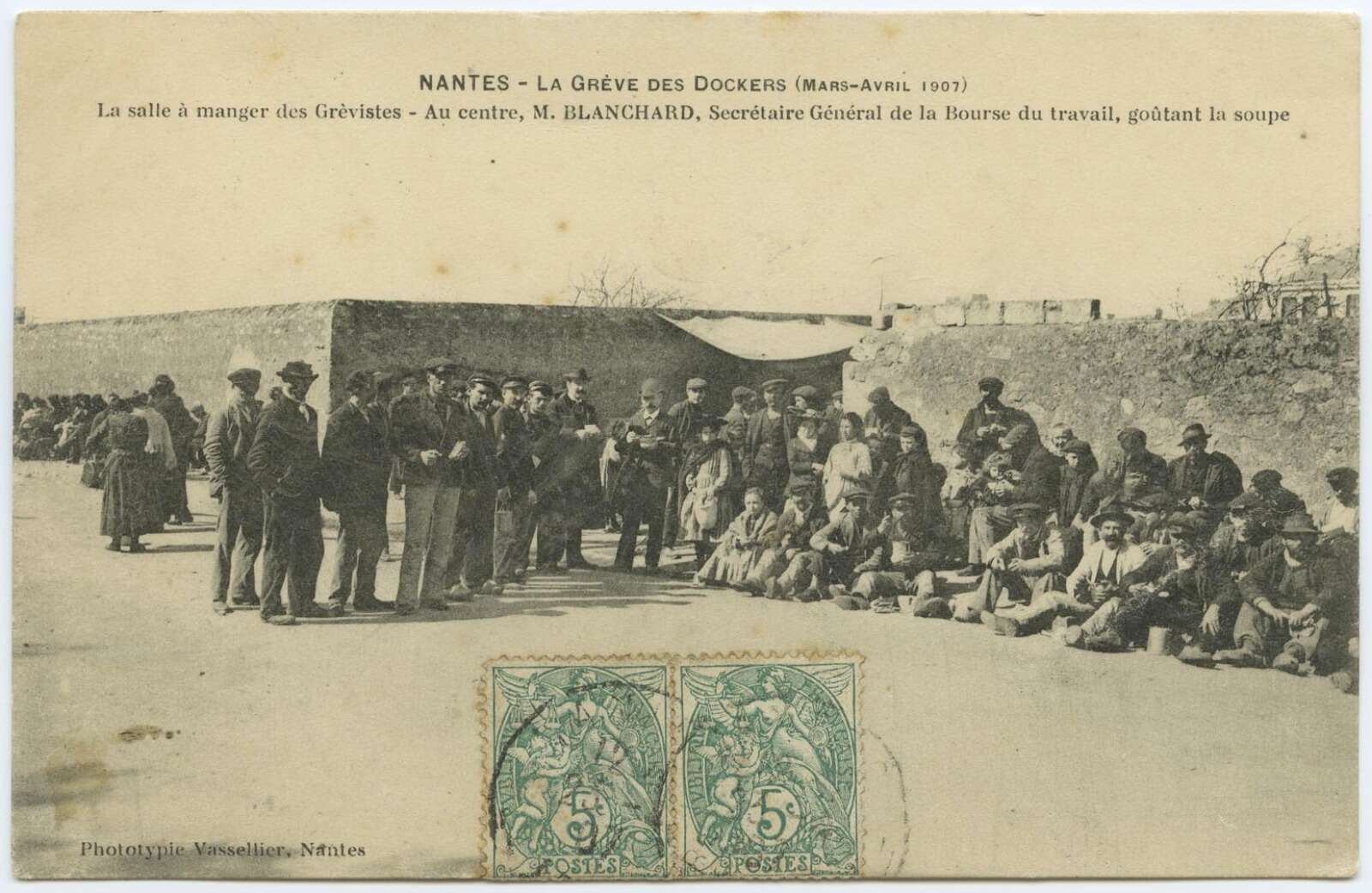 Salle à manger des grévistes durant la grève des dockers de mars-avril 1907