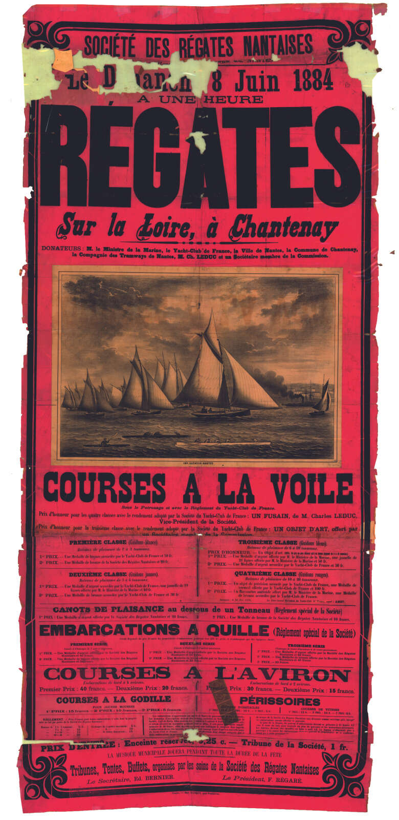 Affiche, Régates sur la Loire, à Chantenay
