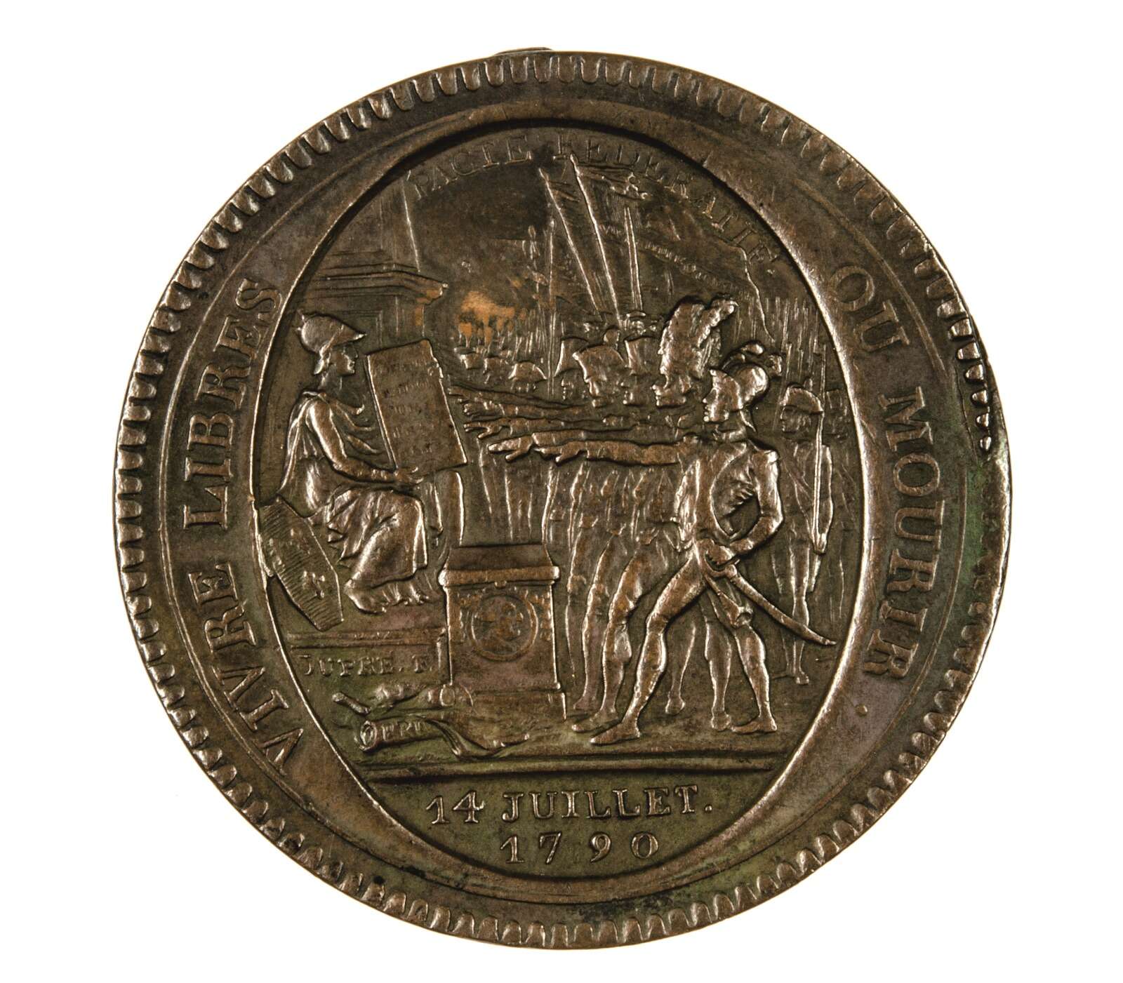 Médaille en cuivre évoquant la fête de la Fédération