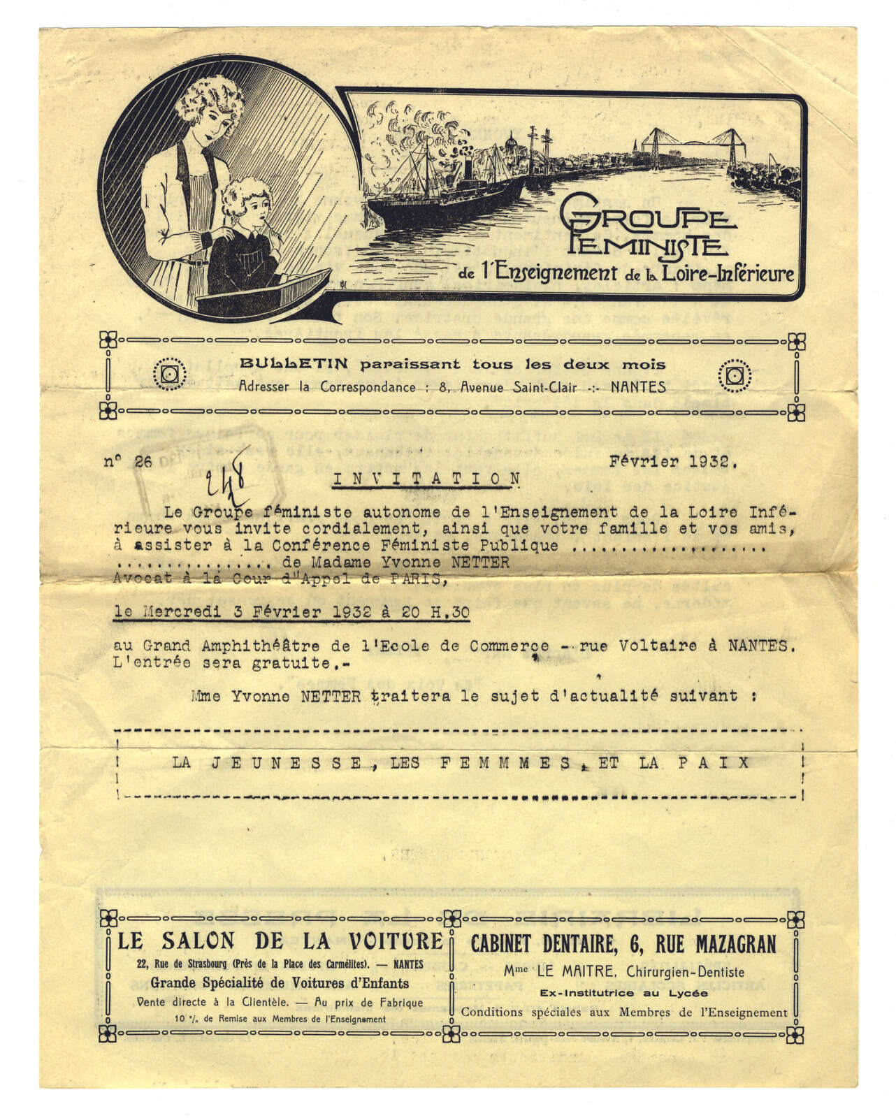 Bulletin du Groupe féministe de l'Enseignement de la Loire-Inférieure