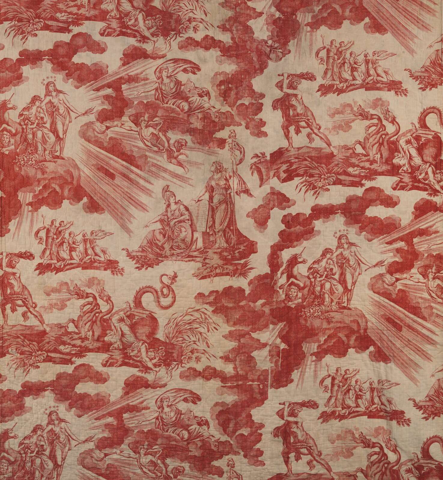 Toile de coton imprimée à la plaque de cuivre, manufacture Petitpierre
