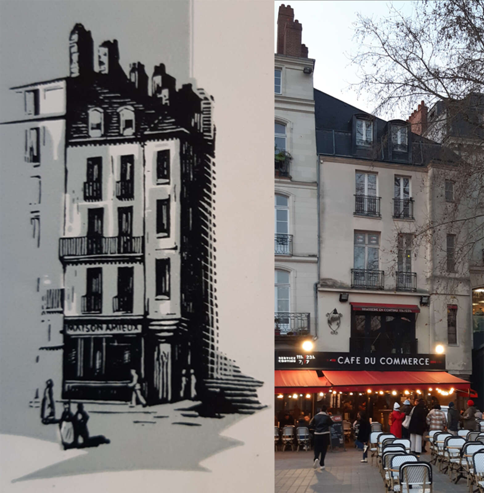 L’immeuble à la « tourelle carrée », place du Commerce