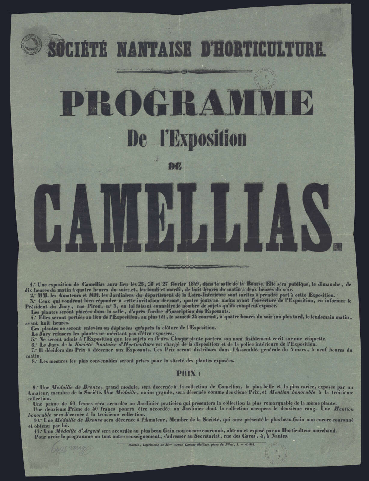 Programme de la Société Nantaise d'Horticulture