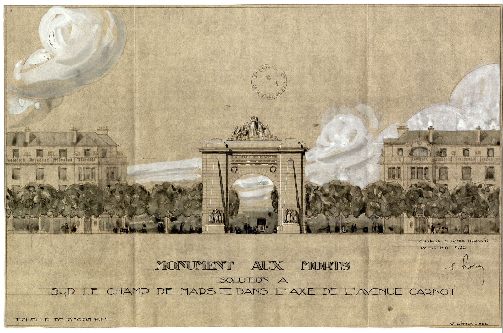 Proposition pour le Champ de Mars, dans l’axe de l’avenue Carnot