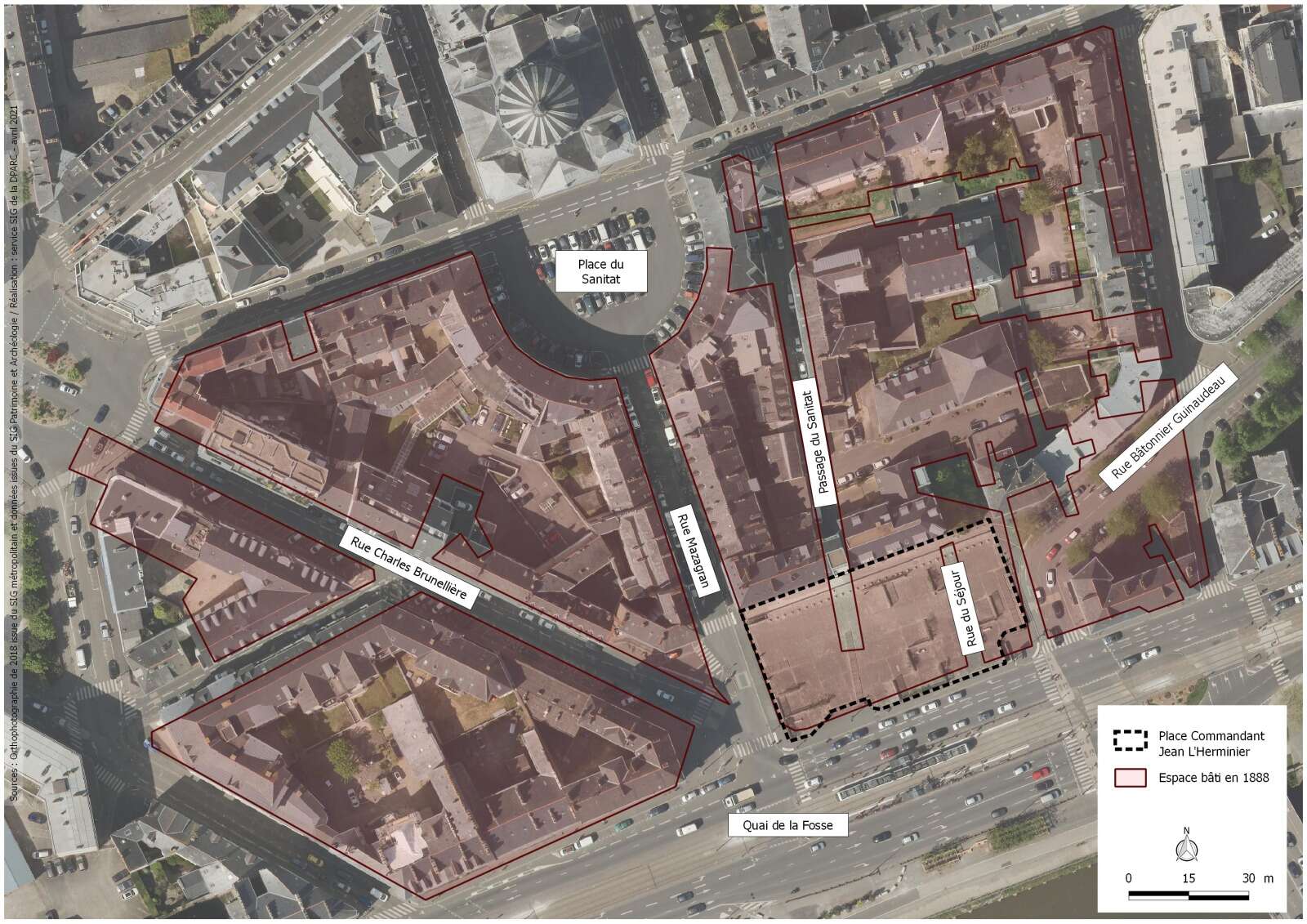 Plan de localisation de la place Commandant Jean L'Herminier