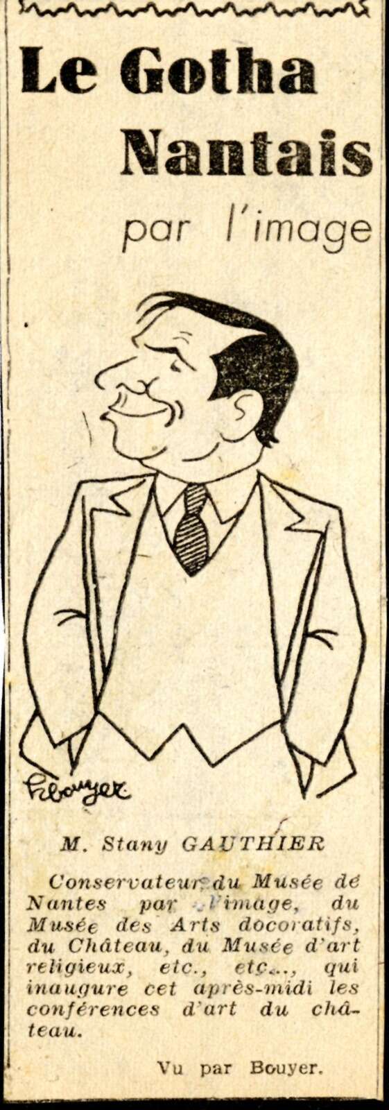 Caricature de Joseph Stany Gauthier montré comme le « Gotha nantais »