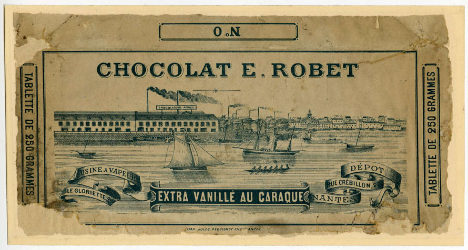 Emballage d'une tablette de la chocolaterie Robet