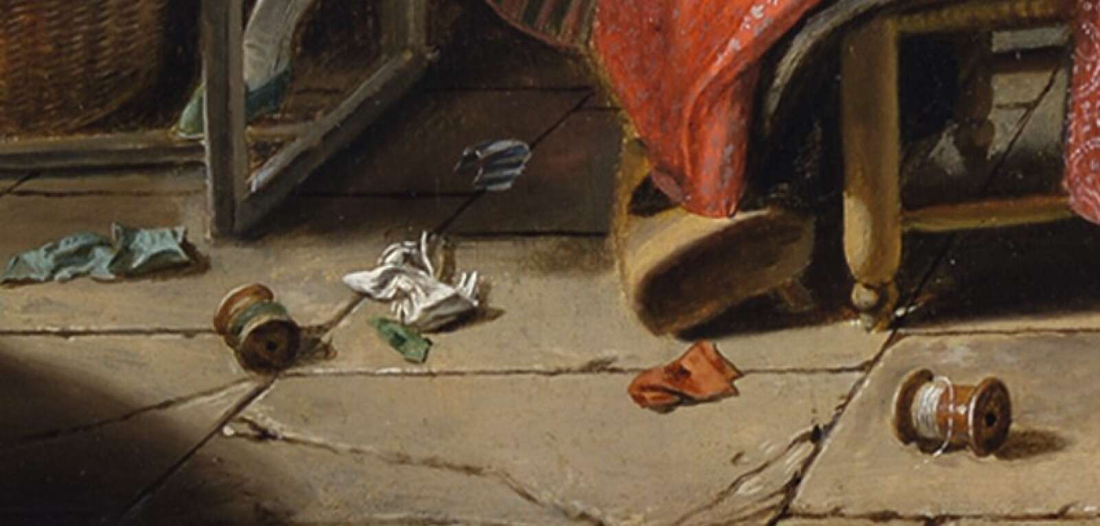 Huile sur bois, Atelier de couture à Arles, Antoine Raspal