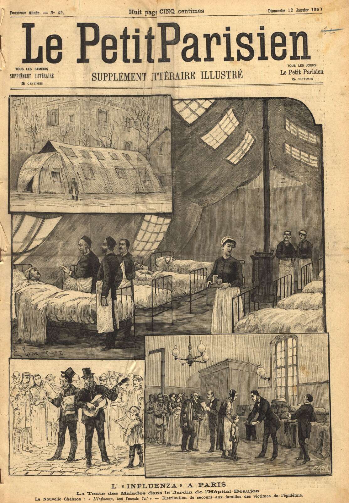 Une du supplément illustré du Petit Parisien du 12 janvier 1890