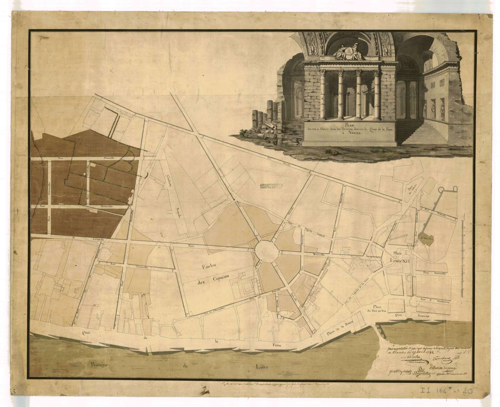Quartier Graslin, plan des rues à ouvrir (extrait)