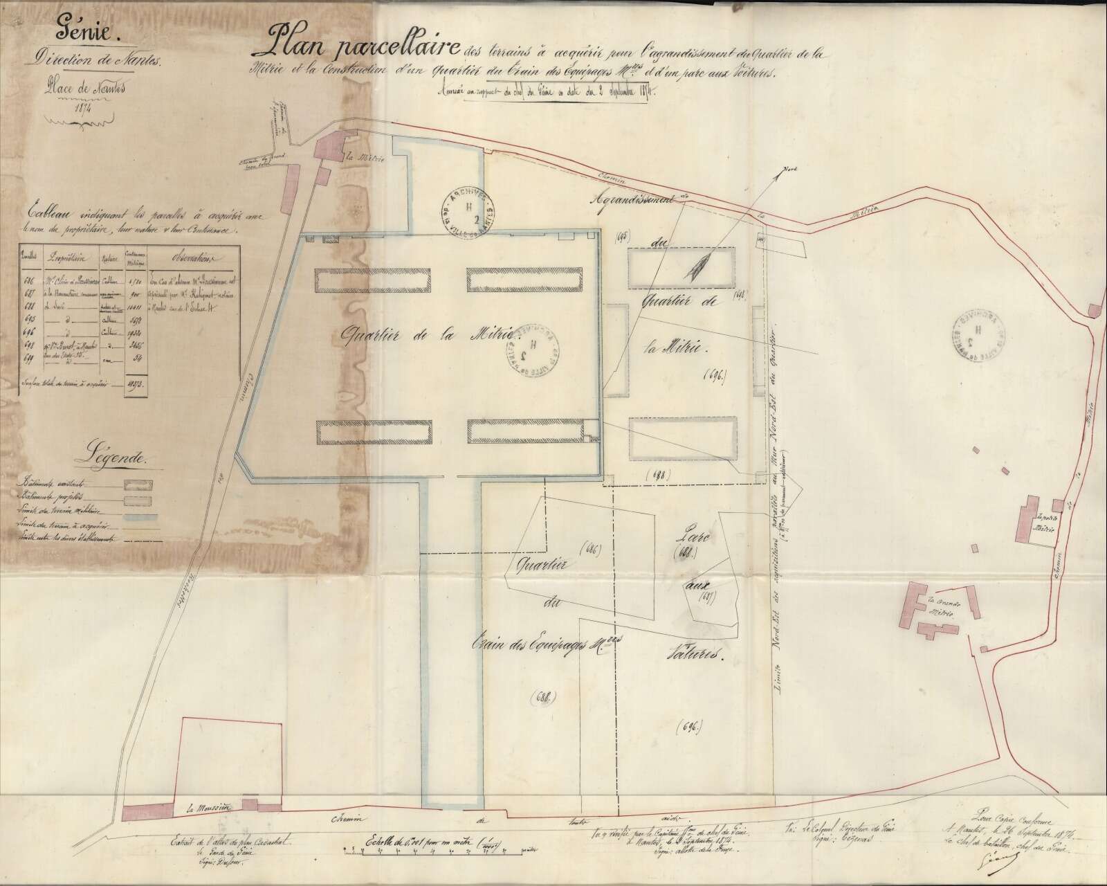 Agrandissement du quartier militaire de la Mitrie